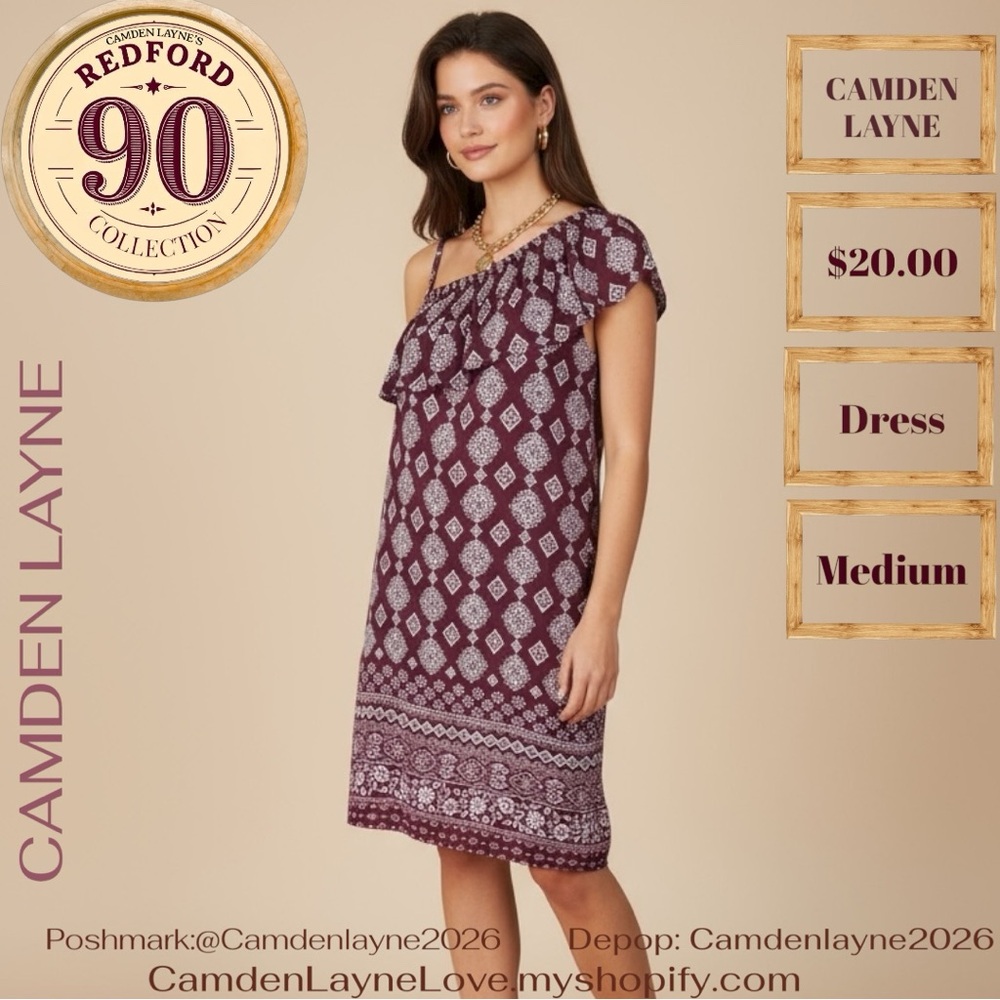 Camden Layne One Shoulder Burgundy Dress